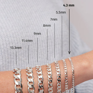 The Fine Collective BRACELET Sterling Silver Curb Chain (4.3mm) Bracelet 8 inch BA0074538