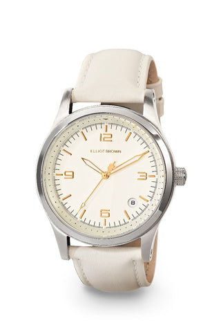 Elliot Brown Kimmeridge Watch With A Cream Leather Strap