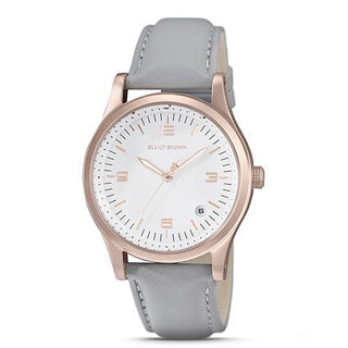Elliot Brown Rose Gold Kimmeridge Watch With Taupe Strap