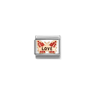Nomination Jewellery Nomination Stainless Steel and Rose Gold Composable Red Butterfly Love Link 2514319