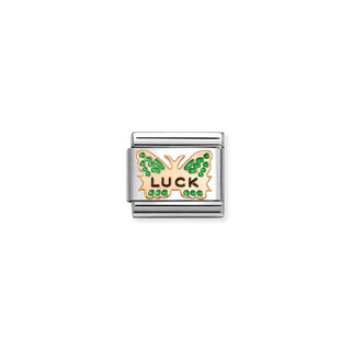 Nomination Jewellery Nomination Stainless Steel and Rose Gold Composable Green Butterfly Luck Link 2514320