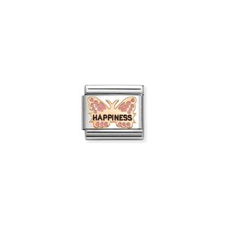 Nomination Jewellery Nomination Stainless Steel and Rose Gold Composable Pink Butterfly Happiness Link 2514321