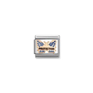 Nomination Jewellery Nomination Stainless Steel and Rose Gold Composable Blue Butterfly Protection Link 2514323