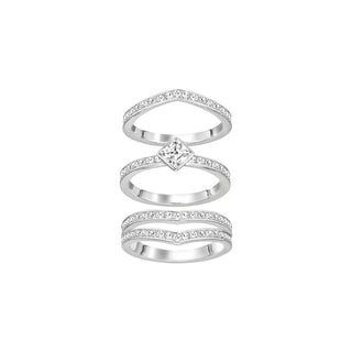 Swarovski Jewellery Swarovski Rhodium Plated Alpha Ring - Size 52 4401072