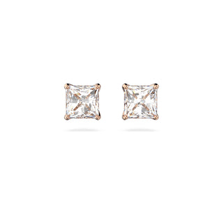 Swarovski Rose Gold-Tone Plated Attract Square Stud Earrings