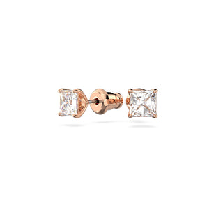Swarovski Rose Gold-Tone Plated Attract Square Stud Earrings