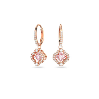 Swarovski Rose Gold-Tone Plated Clover Sparkling Dance Drop Earrings