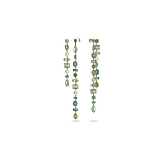 Swarovski Gold-Tone Plated Green Gema Drop Earrings
