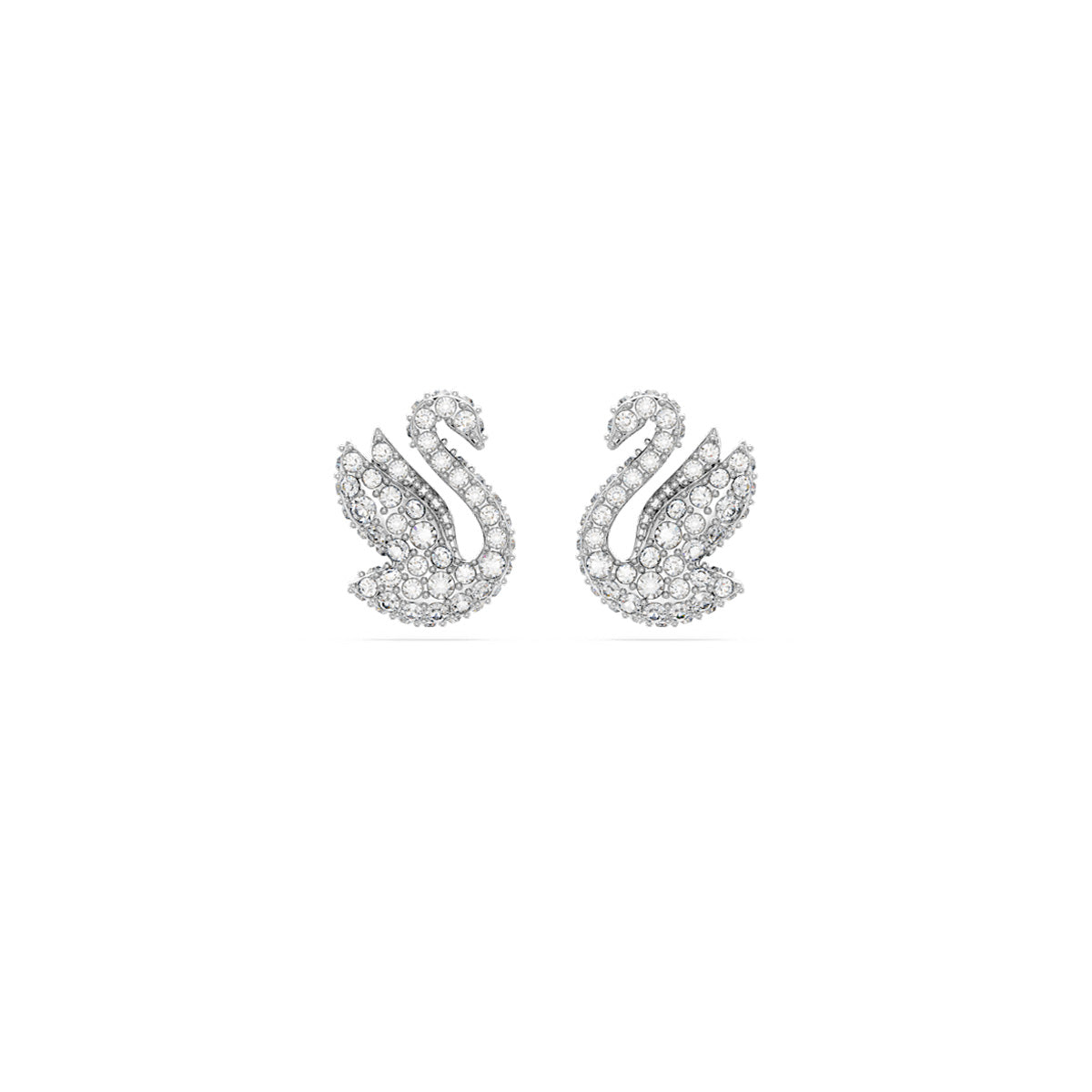 Swarovski Rhodium Plated Iconic Swan Stud Earrings Allum
