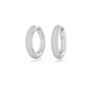 Swarovski Rhodium Plated Medium Dextera Hoop Earrings