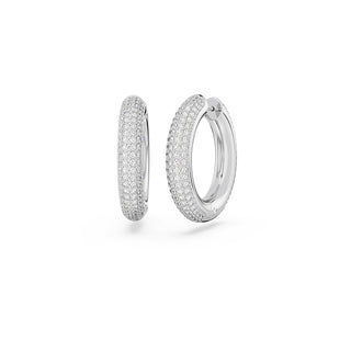 Swarovski Rhodium Plated Medium Dextera Hoop Earrings