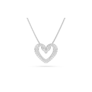 Swarovski Rhodium Plated Medium Una Heart Pendant