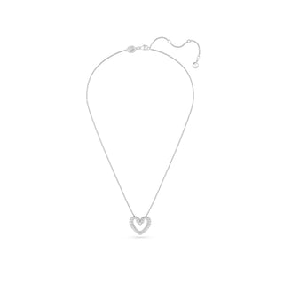 Swarovski Rhodium Plated Medium Una Heart Pendant