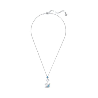 Swarovski Rhodium Plated Blue Dazzling Swan Necklace
