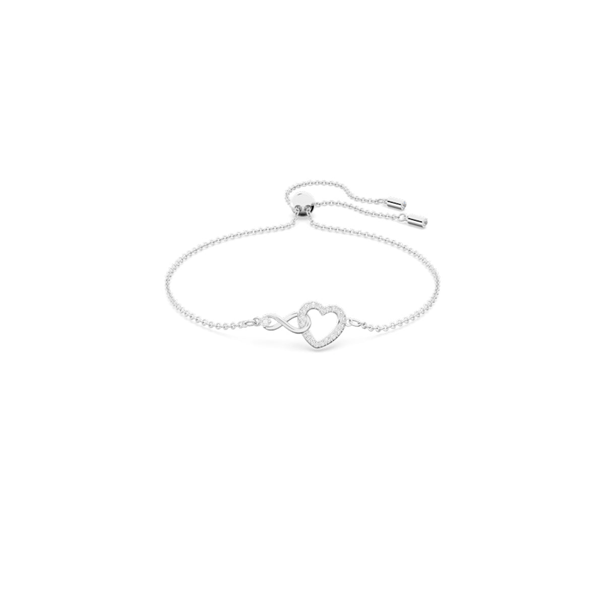 Swarovski Rhodium Plated Infinity and Heart Bracelet Allum Sidaway