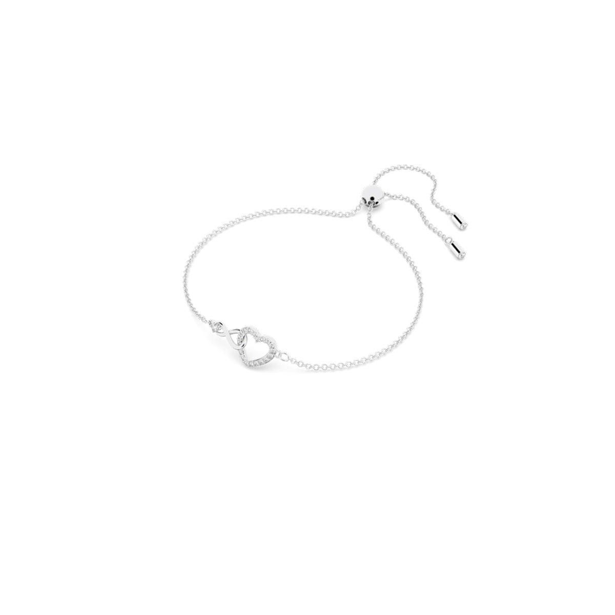 Swarovski Rhodium Plated Infinity and Heart Bracelet Allum Sidaway