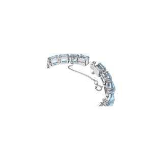 Swarovski Rhodium Plated Square Cut Blue Millenia Bracelet