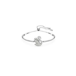 Swarovski Rhodium Plated Iconic Swan Bangle
