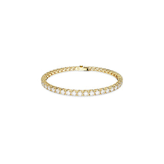 Swarovski Gold-Tone Plated Matrix Tennis Round Cut Bracelet