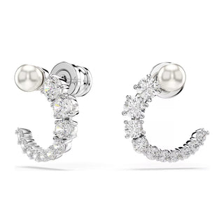 Swarovski Jewellery Swarovski Rhodium Plated Matrix Hoop Earrings 4402412