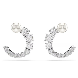 Swarovski Jewellery Swarovski Rhodium Plated Matrix Hoop Earrings 4402412
