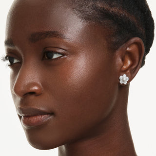 Swarovski Jewellery Ariana Grande x Swarovski Rhodium Plated Crystal Pearl Flower Stud Earrings 4402487