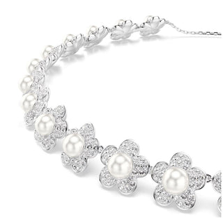 Swarovski Jewellery Ariana Grande x Swarovski Rhodium Plated Crystal Pearl Flower Choker 4404201