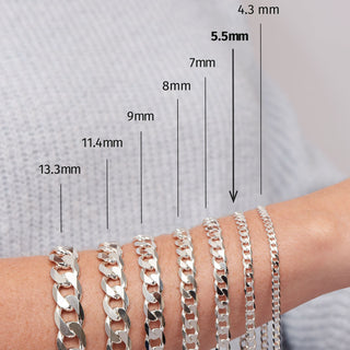 Sterling Silver Curb Chain (5.5mm) Necklace 22 inch