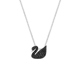 Swarovski Iconic Swan Pendant Necklace - Black