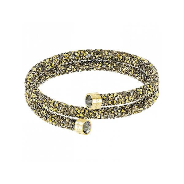Swarovski Yellow Gold Plated Double Crystaldust Gold Bangle