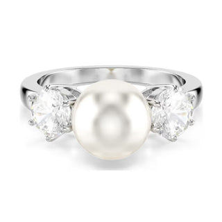 Swarovski Rhodium Plated Matrix Cocktail Ring - 55