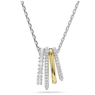Swarovski Jewellery Swarovski Rhodium Plated and Yellow Gold Tone Hyperbola Three Row Pendant 4403327