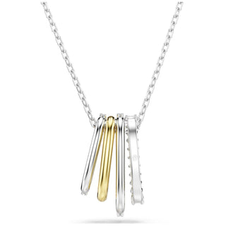 Swarovski Jewellery Swarovski Rhodium Plated and Yellow Gold Tone Hyperbola Three Row Pendant 4403327