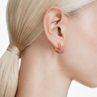 Swarovski Jewellery Swarovski Gold Tone Plated Pink Matrix Hoop Earrings 4402441
