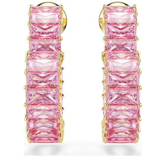Swarovski Jewellery Swarovski Gold Tone Plated Pink Matrix Hoop Earrings 4402441