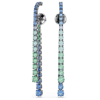 Swarovski Jewellery Swarovski Ruthenium Plated Multicoloured Matrix Drop Earrings 4402474