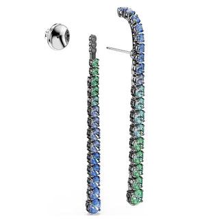 Swarovski Jewellery Swarovski Ruthenium Plated Multicoloured Matrix Drop Earrings 4402474