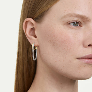 Swarovski Jewellery Swarovski Rhodium Plated & Gold Finished Hyperbola Hoop Earrings 4402496