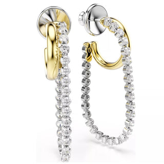 Swarovski Jewellery Swarovski Rhodium Plated & Gold Finished Hyperbola Hoop Earrings 4402496