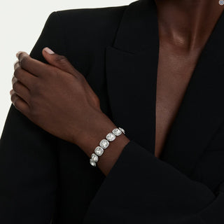 Swarovski Rhodium Plated Una Angelic Cushion Cut Bracelet