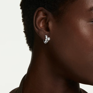 Swarovski Jewellery Swarovski Rhodium Plated Matrix Round Cut Hoop Earrings 4402489