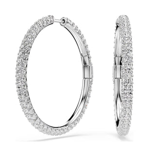 Swarovski Jewellery Swarovski Rhodium Plated Dextera Hoop Earrings 4402498