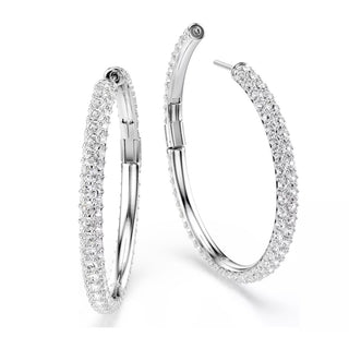 Swarovski Jewellery Swarovski Rhodium Plated Dextera Hoop Earrings 4402498