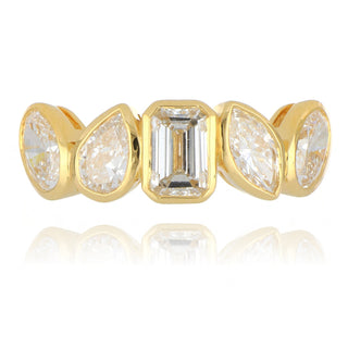Fine Jewellery Jewellery 18ct Yellow Gold 2.18ct Laboratory Grown Diamond Multi Cut 5 Stone Ring 6001133