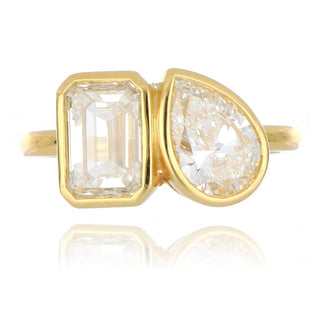 Fine Jewellery Jewellery 18ct Yellow Gold 3.70ct Laboratory Grown Diamond Bezel Set Toi et Moi Ring 6001135