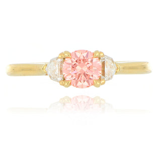 Allum & Sidaway Jewellery 9ct Yellow Gold 0.53ct Pink Laboratory Grown Diamond 3 Stone Ring 6001169