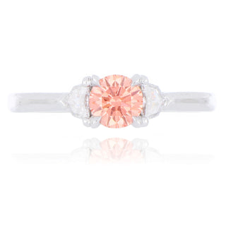 Platinum 0.50ct Pink Laboratory Grown Diamond 3 Stone Ring