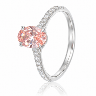 Allum & Sidaway Jewellery Platinum 1.04ct Pink Lab Grown Diamond Solitaire Ring with Lab Grown Diamond Set Shoulders 6001213