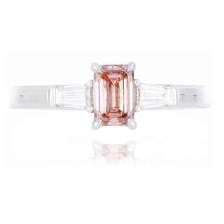 Platinum 0.61ct Pink Laboratory Grown Diamond 3 Stone Ring