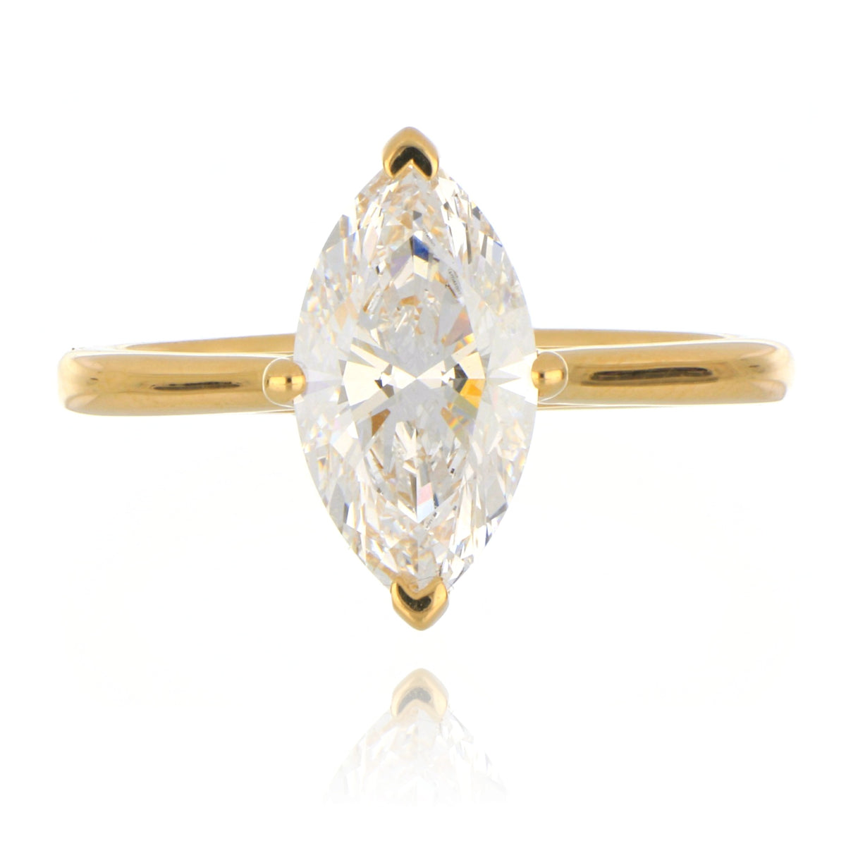 Allum & Sidaway Jewellery A&S Laboratory Grown Collection 18ct Yellow Gold 2.01ct Laboratory Grown Marquise Diamond Solitaire Ring 6020688